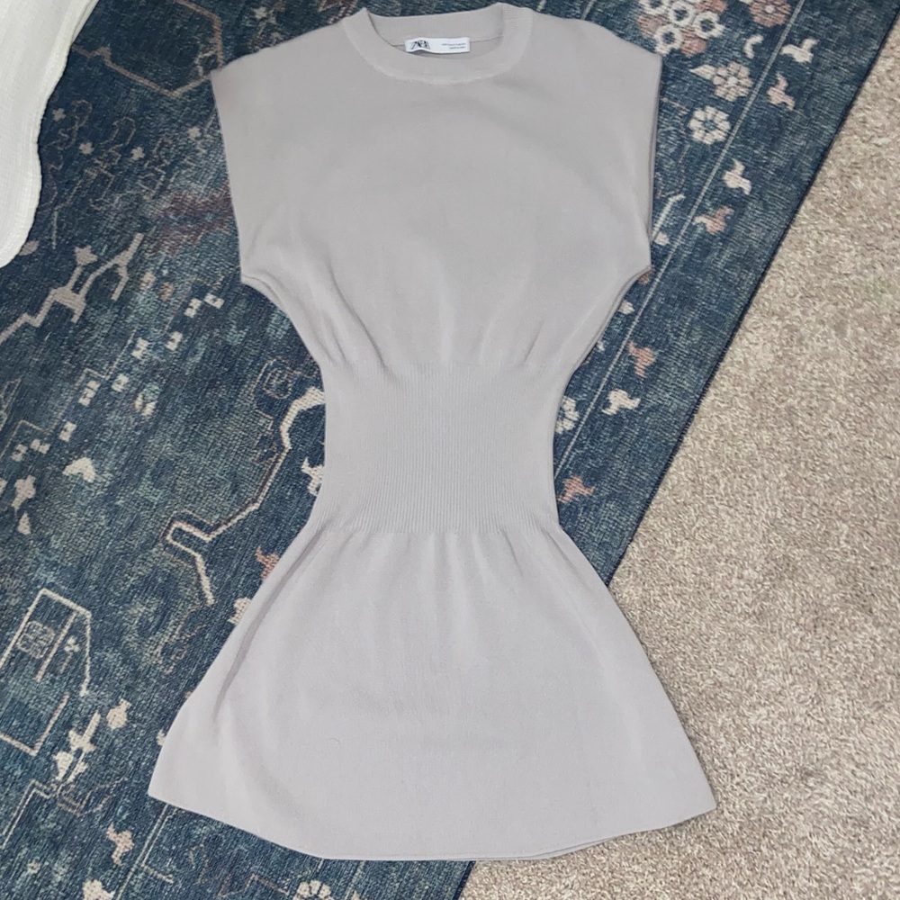 Zara NWOT knit sleeveless gray dress- Size S